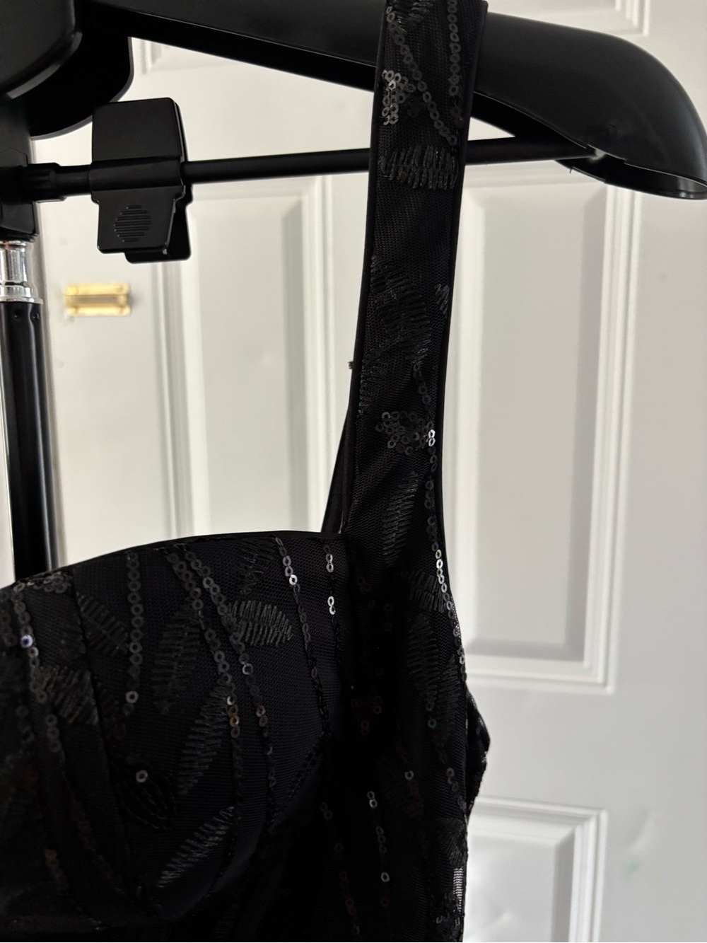 Macy’s Kadyce Black Sequined Corset Maxi Dress with Slit - Size L - Picture 12 of 16